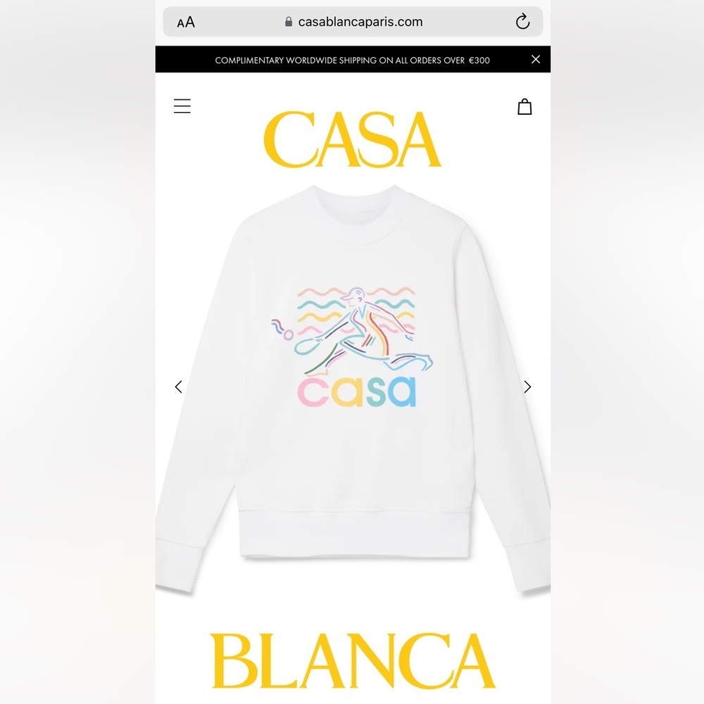 NWT Casablanca Beach Tennis Girl White Crewneck Sweatshirt Top - Picture 12 of 16